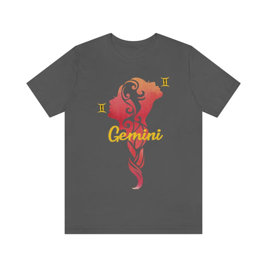 Gemini Tshirt, Zodiac Sign, Astrology, Artistic Girl, Woman | Unisex Jersey Short Sleeve Tee
