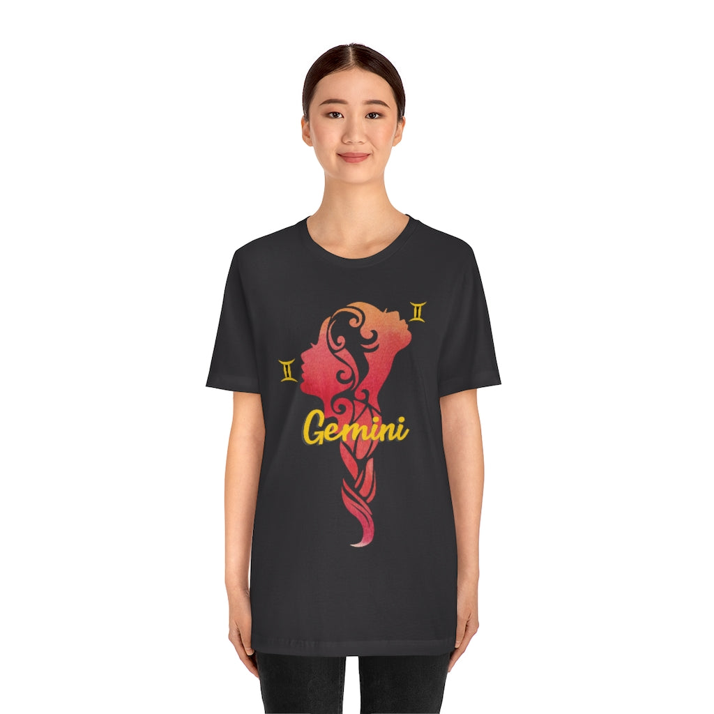 Gemini Tshirt, Zodiac Sign, Astrology, Artistic Girl, Woman | Unisex Jersey Short Sleeve Tee