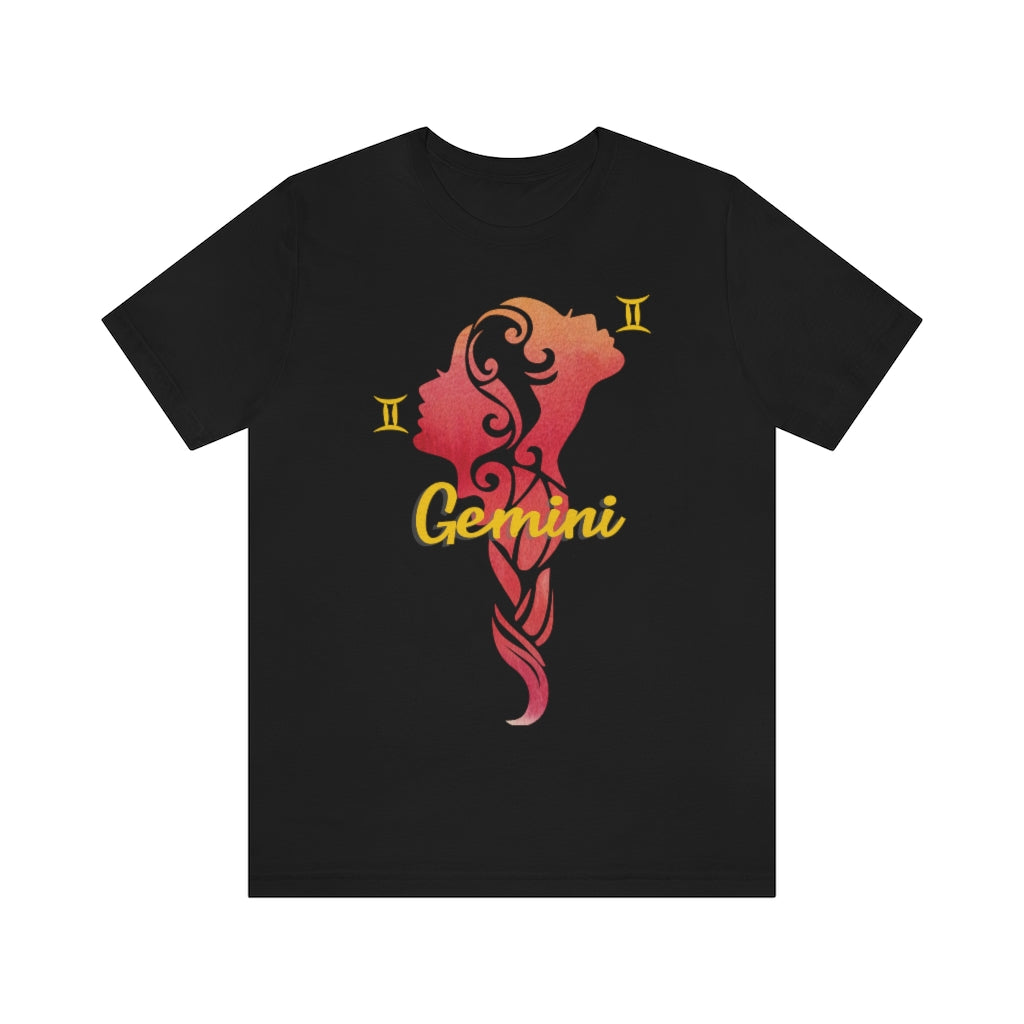 Gemini Tshirt, Zodiac Sign, Astrology, Artistic Girl, Woman | Unisex Jersey Short Sleeve Tee