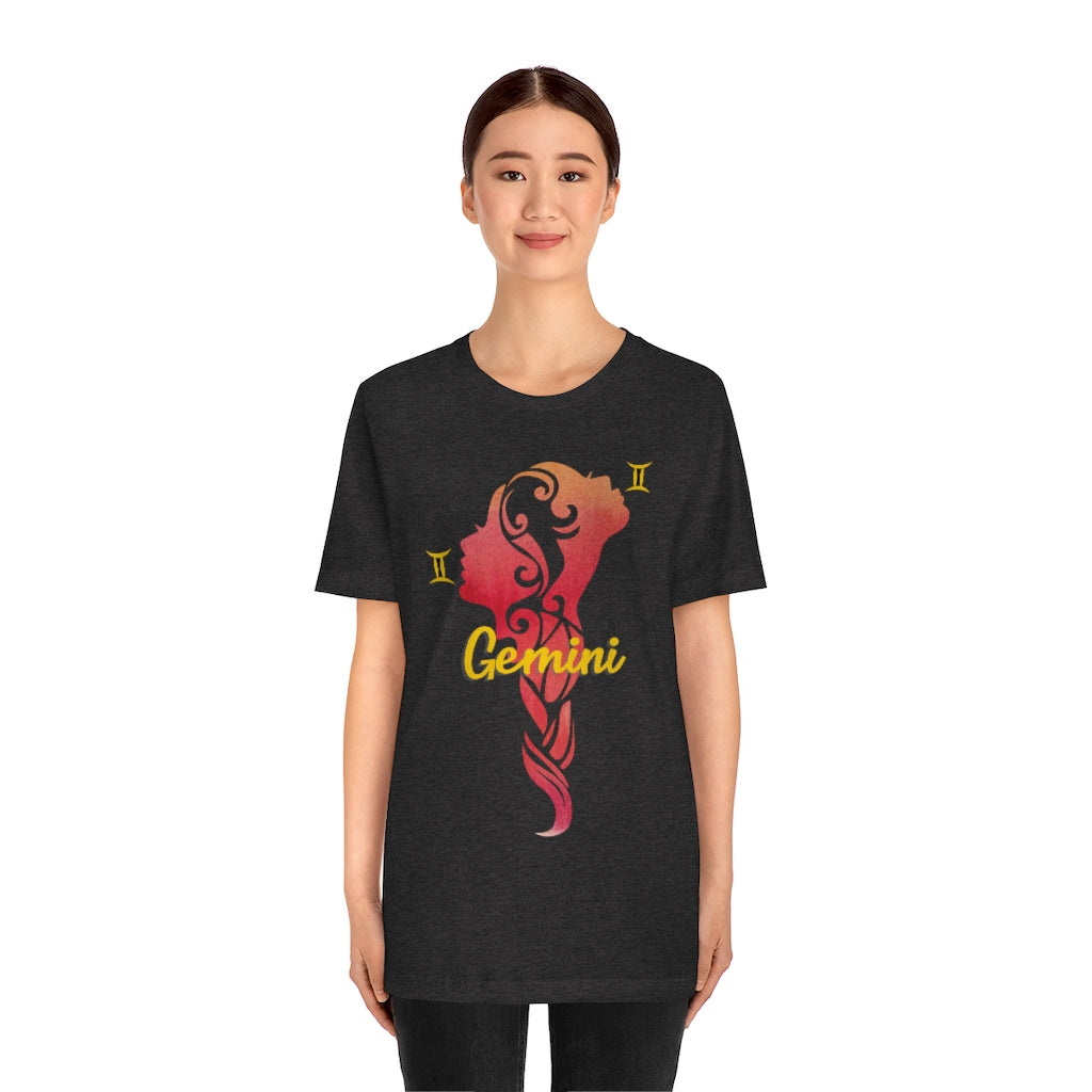 Gemini Tshirt, Zodiac Sign, Astrology, Artistic Girl, Woman | Unisex Jersey Short Sleeve Tee